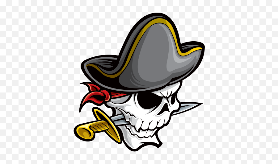 Printed Vinyl Pirate Skull With Knife Emoji,Pirate Skull Clipart
