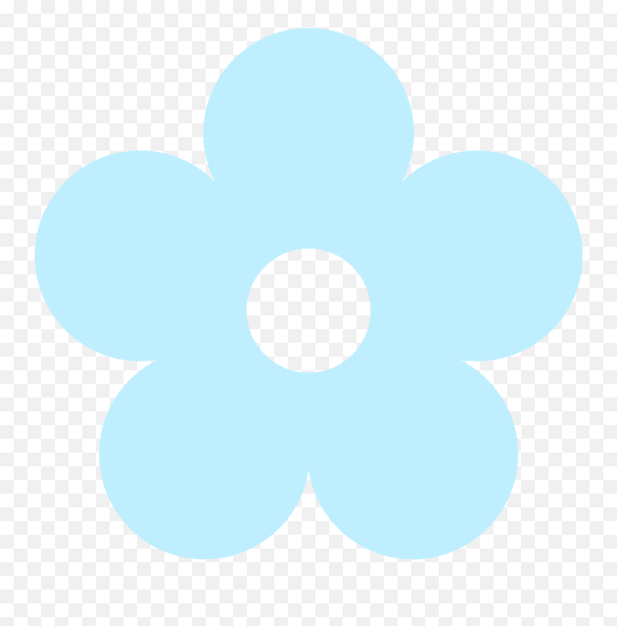Blue Flower Clipart Baby Blue - Light Blue Flower Png Emoji,Blue Flower Png