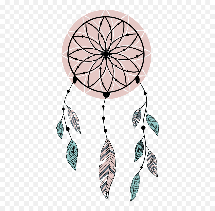 Pink And Blue Dreamcatcher Object Wall Decal Emoji,Dream Catcher Clipart Black And White