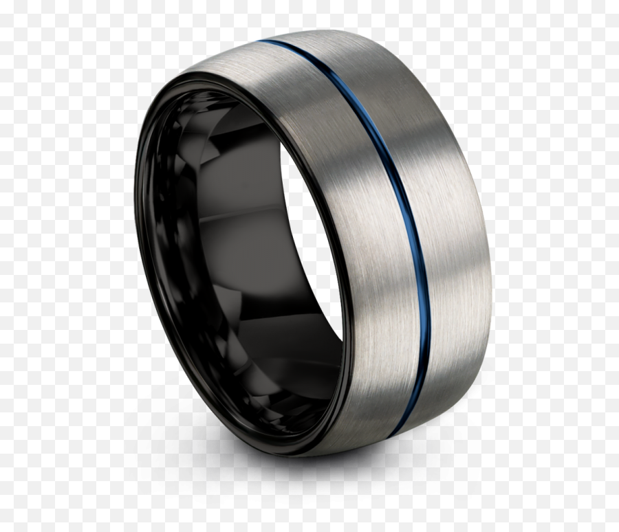 Galena Gray Dark Knight Empire Blue 10mm Ring - Wedding Band Emoji,Wedding Bands Png