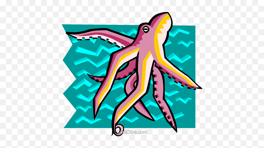 Stylized Octopus Royalty Free Vector Clip Art Illustration Emoji,Octopus Clipart Free