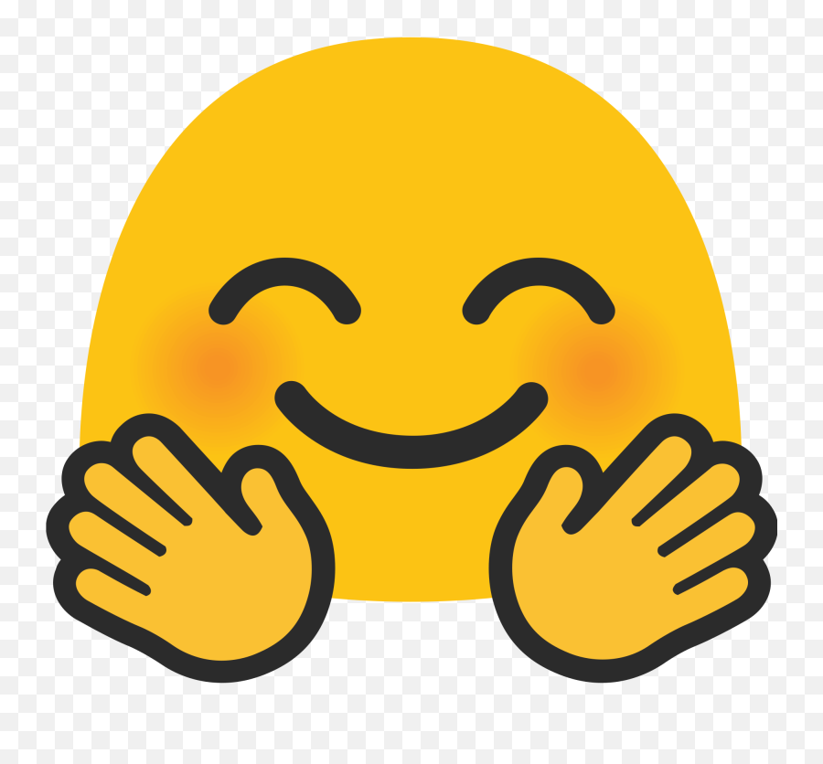 Android Hugging Emoji Face - Android Hug Emoji Clipart Hug Emoji Png,100 Emoji Png