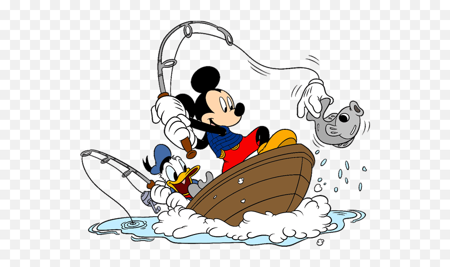 Mickey U0026 Donald Fish Character Design Mickey Mouse Art - Mickey And Donald Fishing Emoji,Fishing Clipart