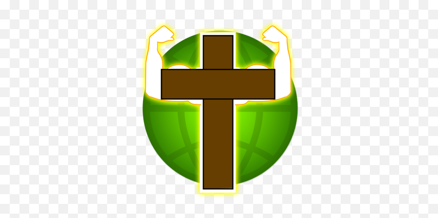 Cross With Flexed Muscles - Religion Emoji,Muscles Clipart