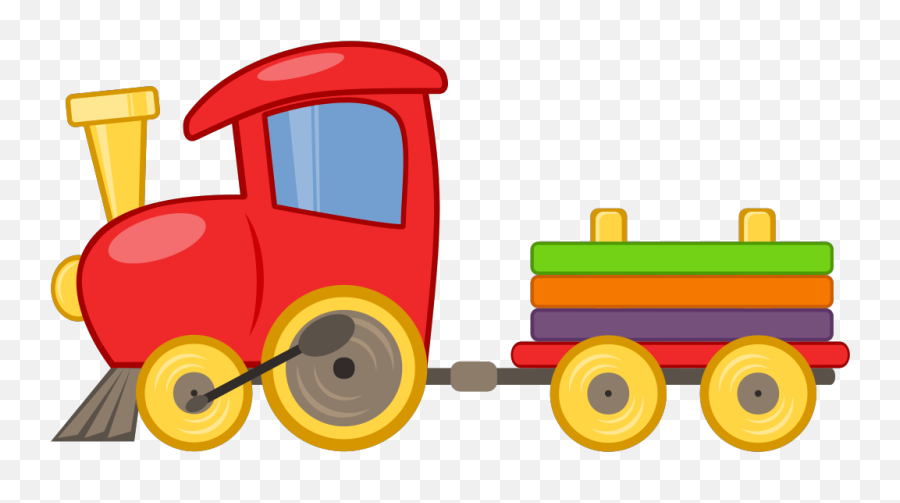 Colorful Toy Train Engine And Car - Clipart Toy Train Emoji,Toys Clipart