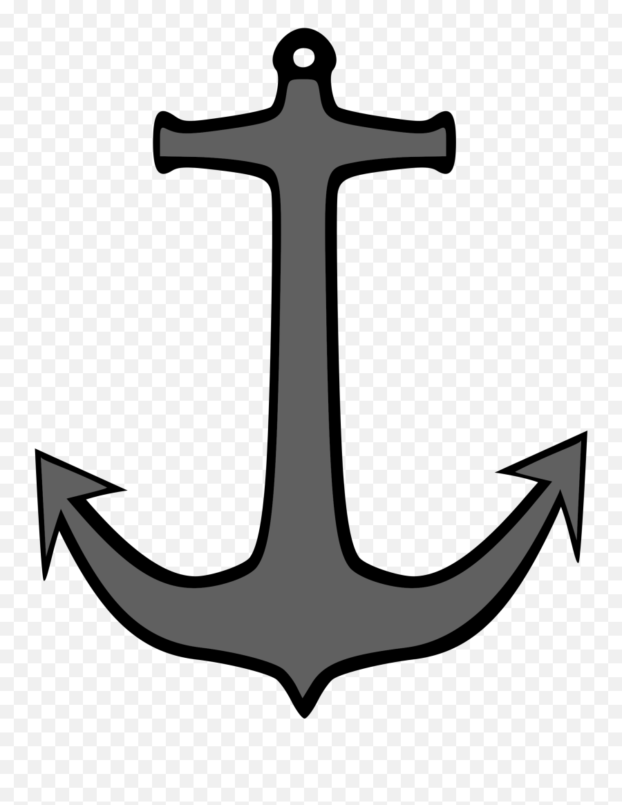 Cross Clipart Anchor - Fishing Boat Clipart Boat Black And White Emoji,Cross Clipart