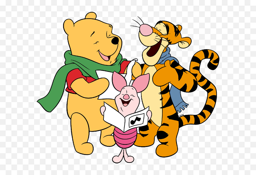 Winnie The Pooh Christmas Clip Art 2 - Winnie The Pooh With 2 Friends Emoji,Disney Christmas Clipart