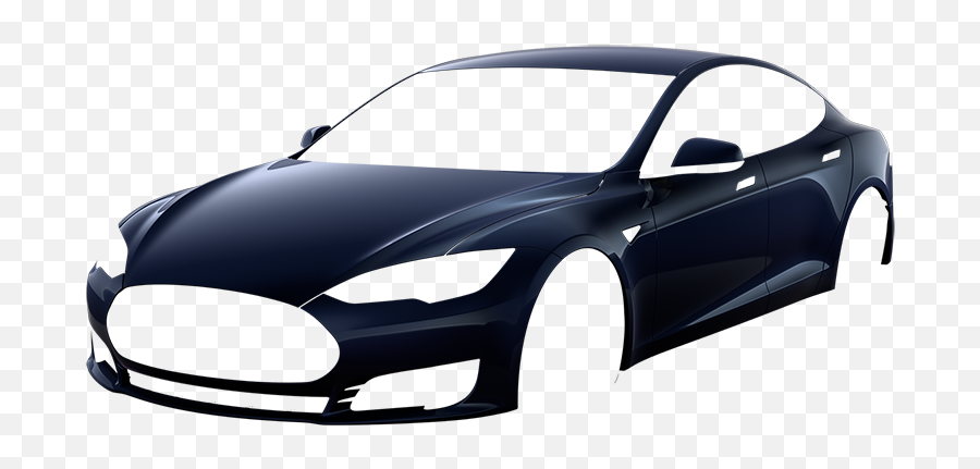 Tesla Model S In Blue Color - Automotive Paint Emoji,Telsa Logo