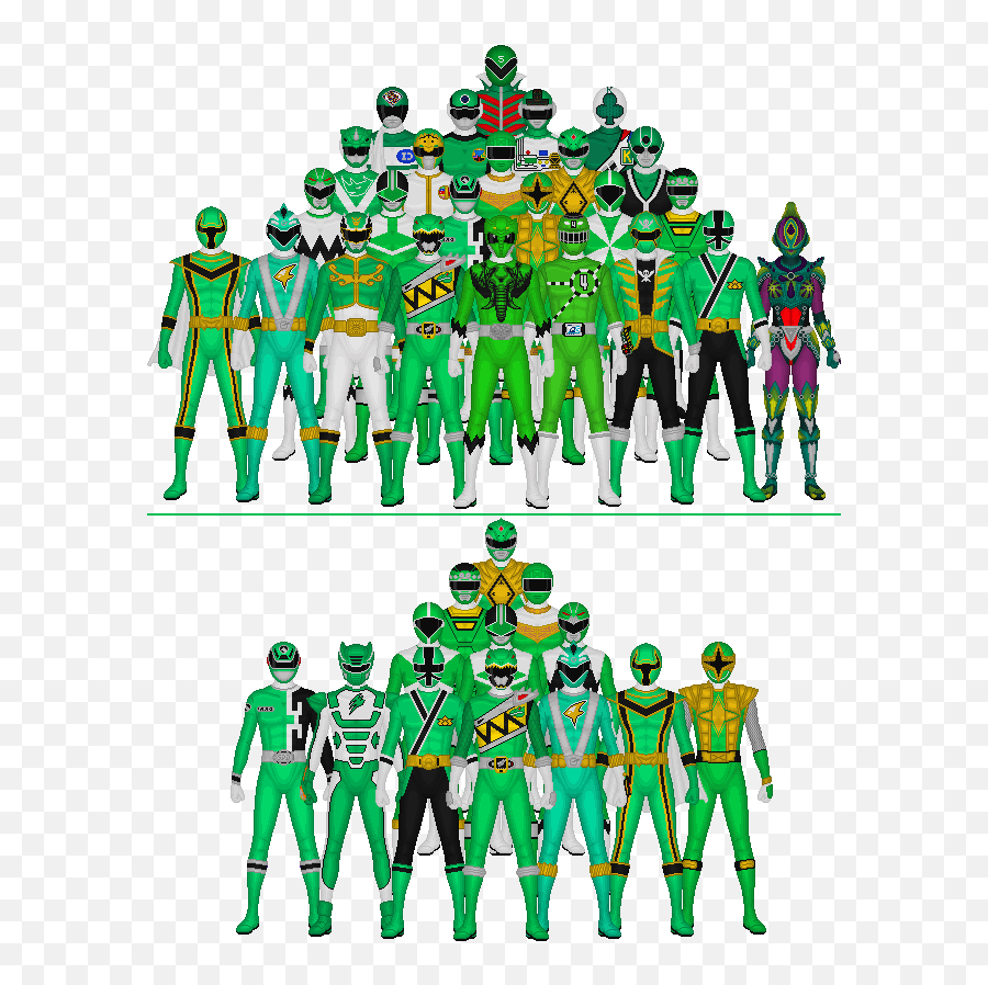 This Is A Group Shot Of Every Red Warrior From The - Every Emoji,Green Ranger Png