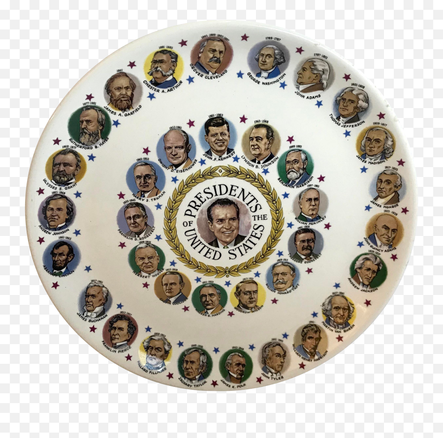 Vintage Richard Nixon Presidentu2019s Plate Emoji,Richard Nixon Png