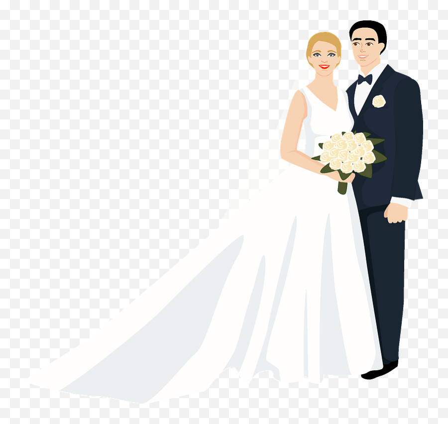 Bride And Groom Clipart - Bride Groom Clipart Emoji,Bride Clipart