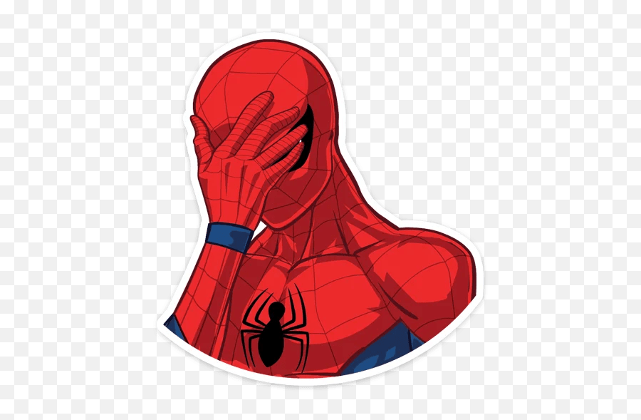 Spider - Man Facepalm Sticker Sticker Mania Emoji,Facepalm Png
