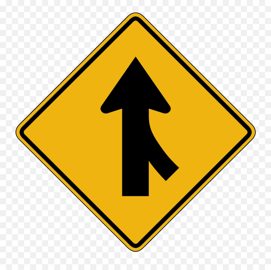 Signs - Merge Road Sign Emoji,Warning Logo
