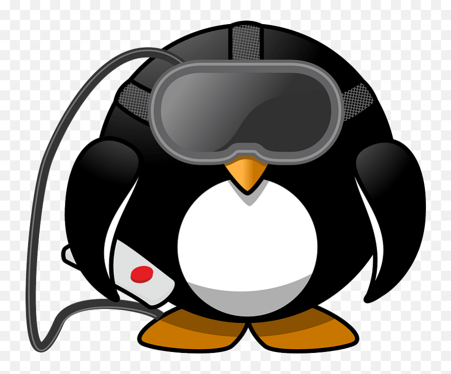 Penguin With Virtual Reality Goggles Clipart Free Download - Transparent Background Cartoon Penguin Png Emoji,Goggles Clipart