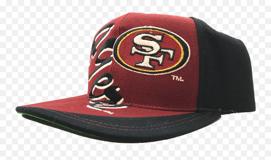 Vintage 49ers Spellout Snapback - Logo 7 Snapped Back Hats 49ers Football Emoji,Nfl Logo Hats
