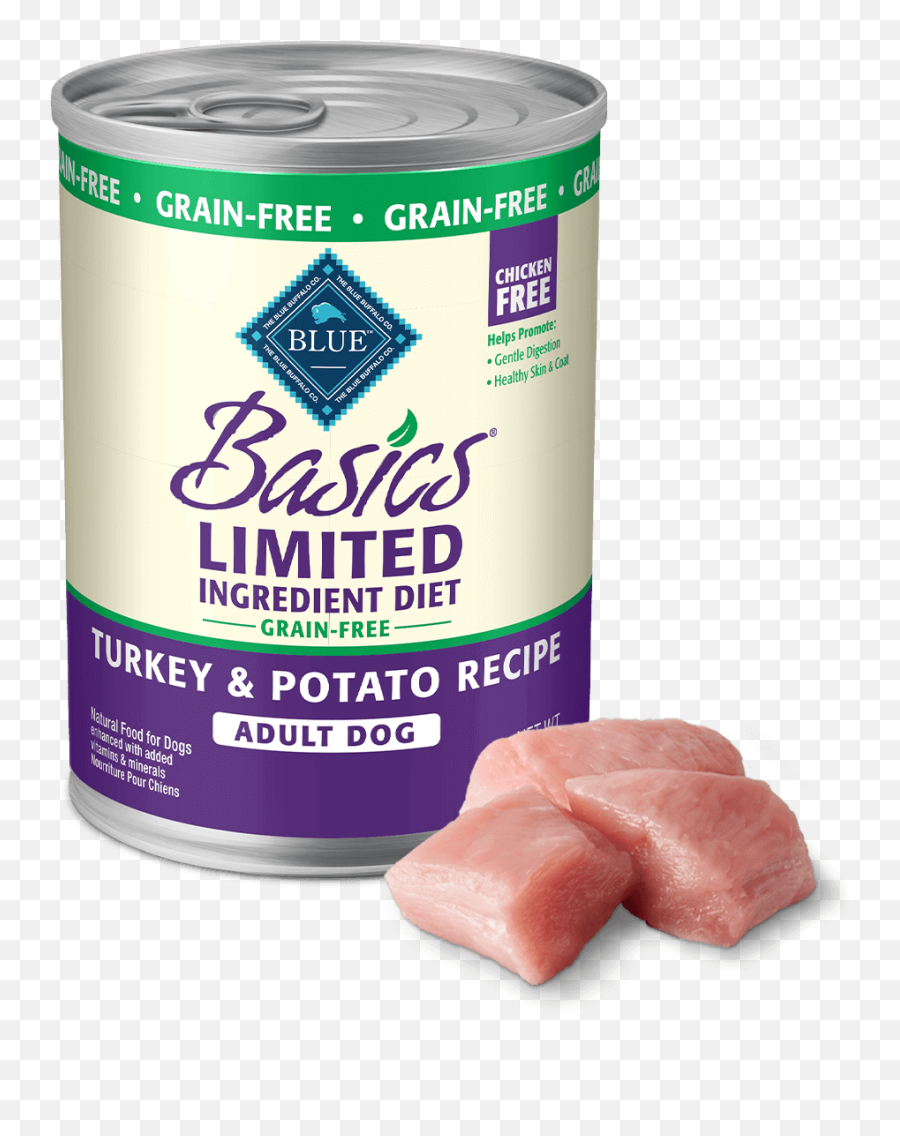 Blue Basics Grain - Free Wet Dog Food Turkey U0026 Potato Blue Buffalo Basics Emoji,Canned Food Png