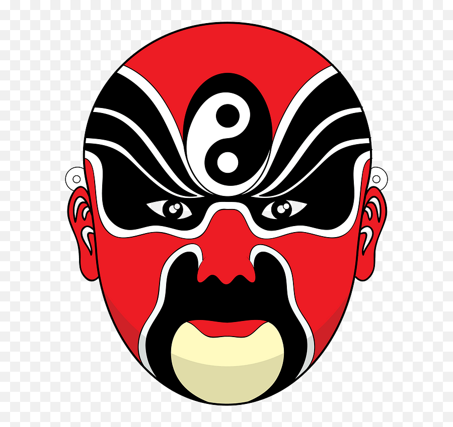 Chinese Opera Mask Red Clipart Emoji,Opera Clipart