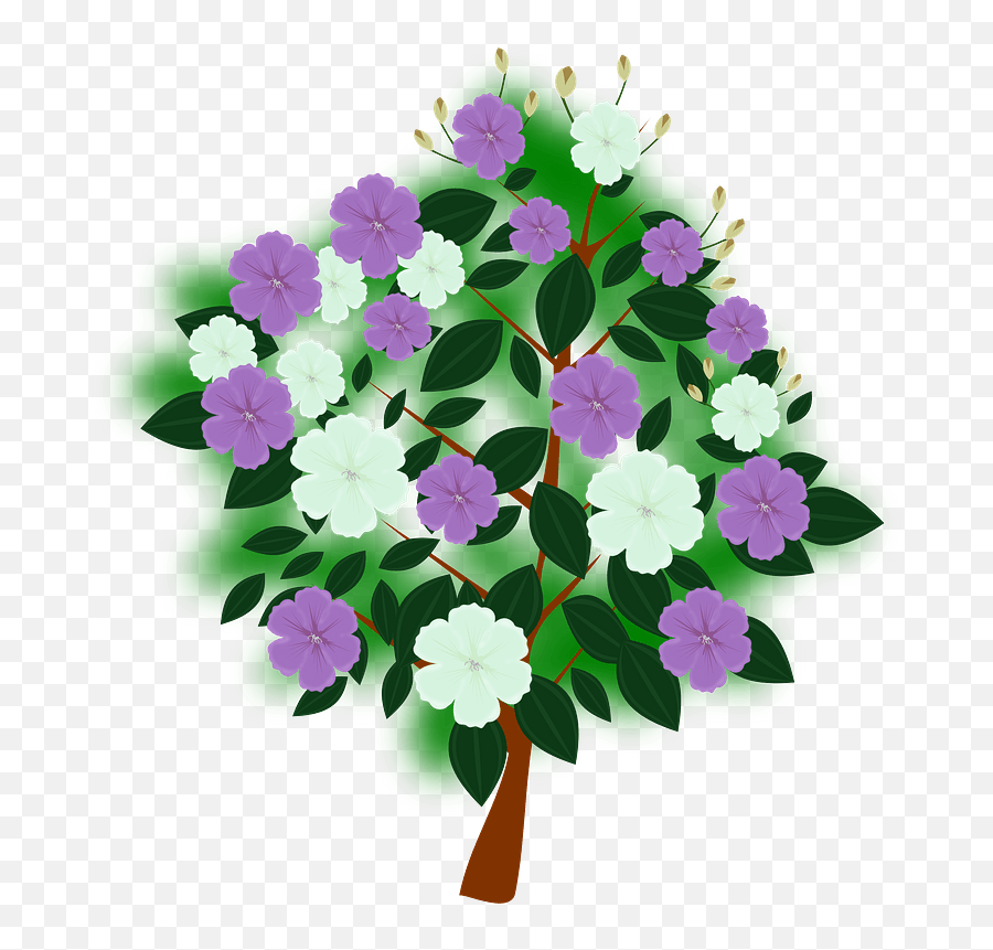 Tree With Purple And White Flowers Clipart Free Download Emoji,White Flowers Clipart