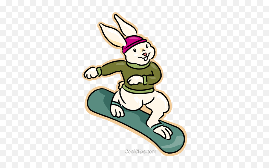 Rabbit Snowboarding Royalty Free Vector Emoji,Snowboarder Clipart