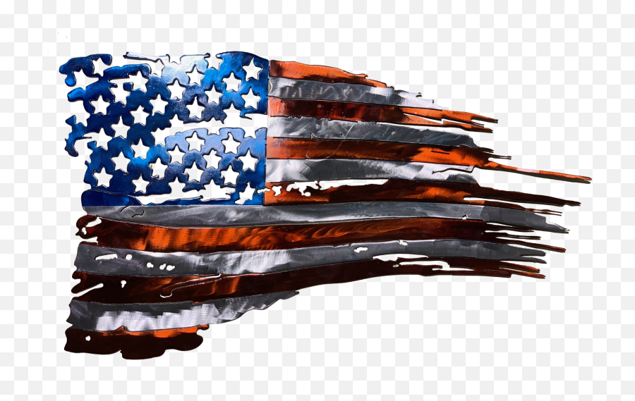 Tattered American Flag Custom Metal Wall Art Emoji,Distressed American Flag Png