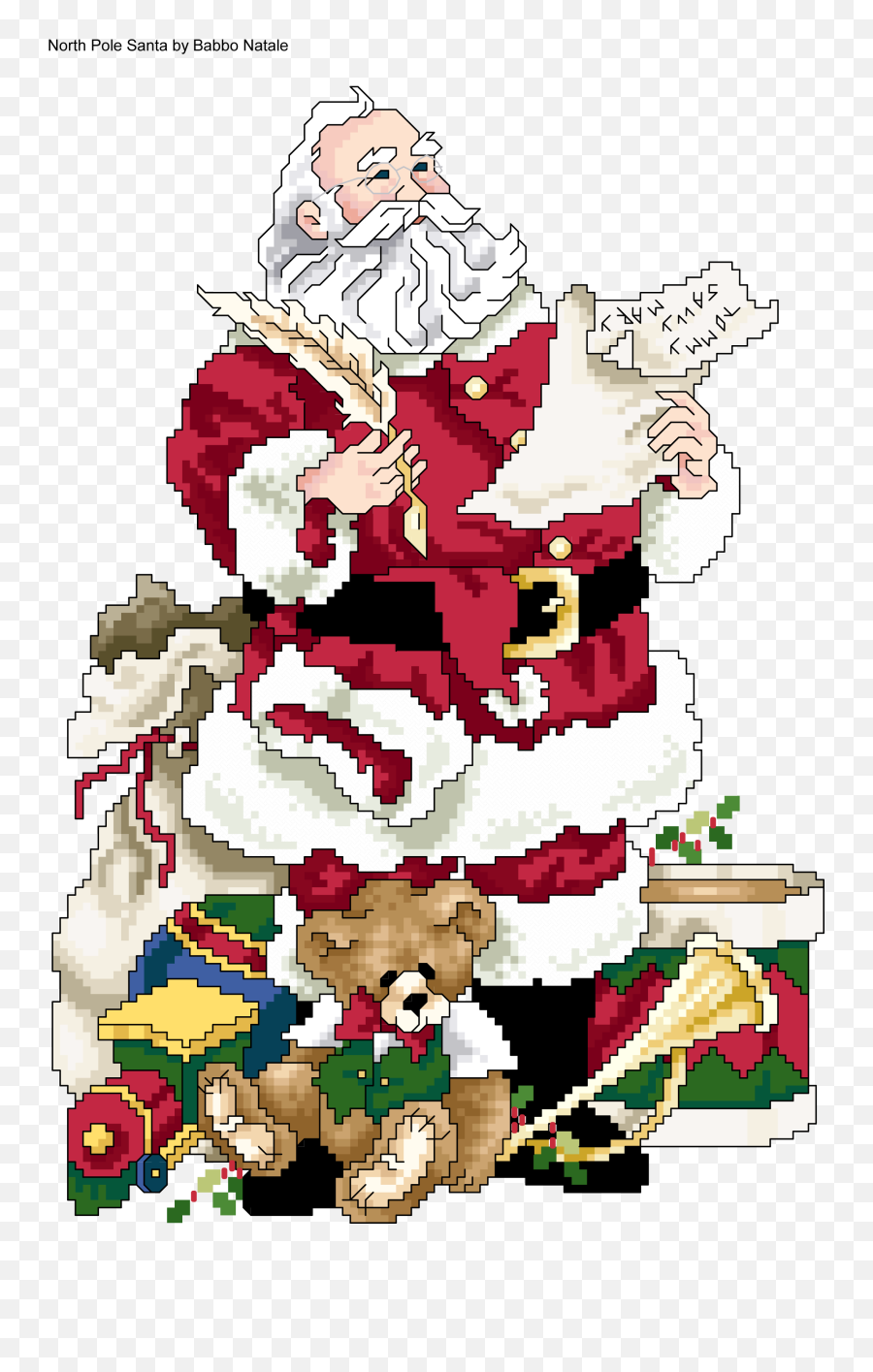 North Pole Santa Christmas Cross Stitch Christmas Cross Emoji,Christmas Cross Clipart