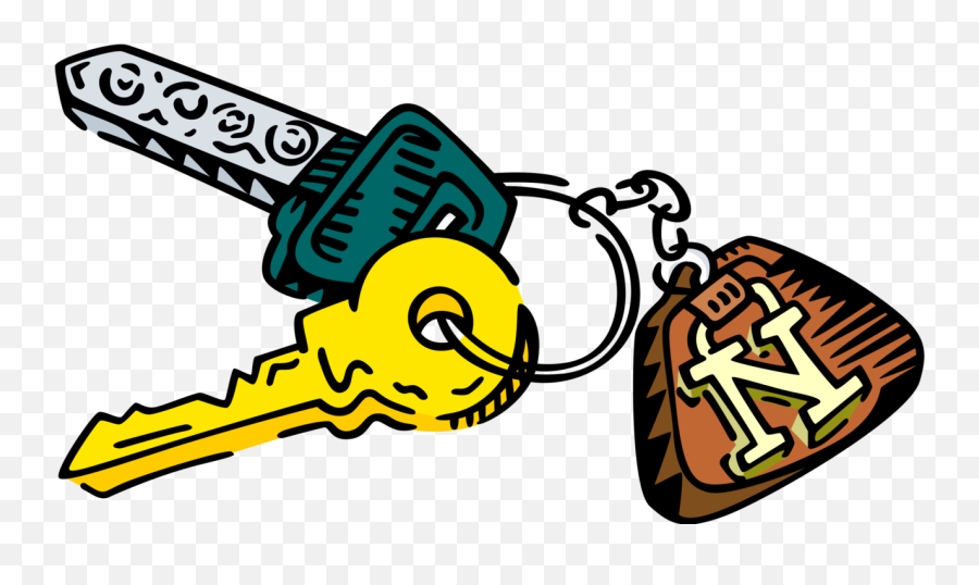 Car Keys On Keychain - Vector Image Emoji,Car Keys Clipart