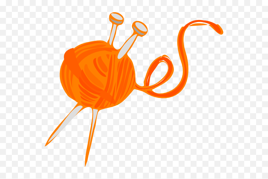 Orange Yarn Clip Art At Clker - Orange Yarn Clipart Emoji,Yarn Clipart