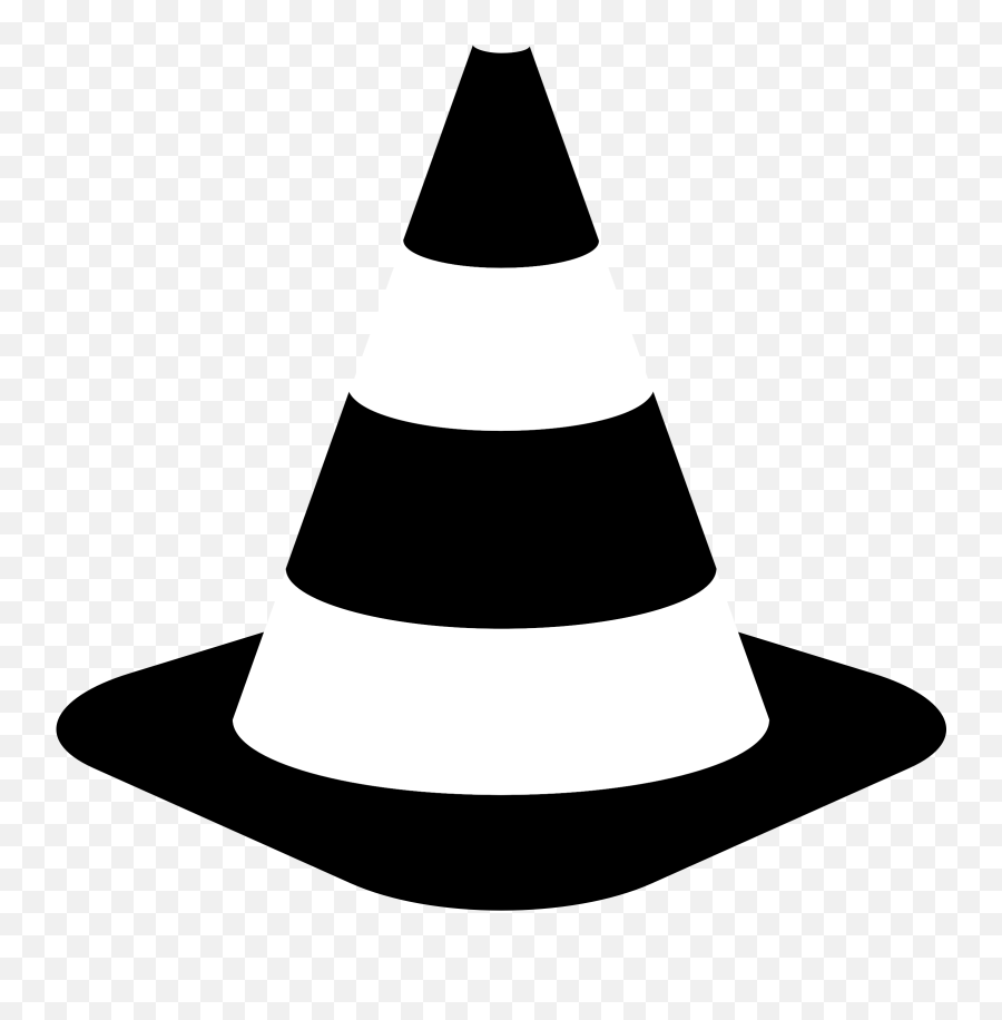 Cone Clipart Road Cone - Cone Black And White Png Emoji,Safety Clipart