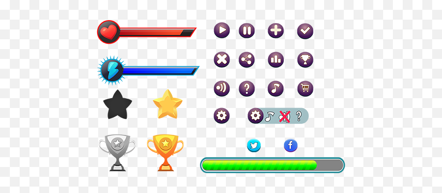 Download Game Ui Pack A - Game Button Ui Icon Png Png Image Game Ui Icon Png Emoji,Png Pack