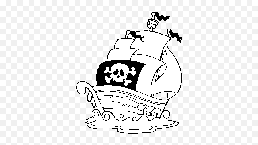 A Pirate Ship Coloring Page - Coloringcrewcom Transparent Pirate Coloring Book Emoji,Pirate Ship Png