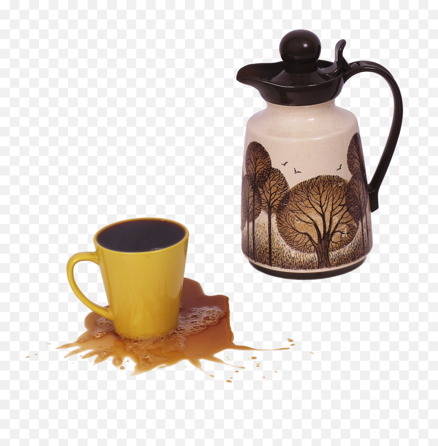 Coffee Cup Overflowing Transparent Png - Coffee Pot And Mug Png Emoji,Coffee Stain Png