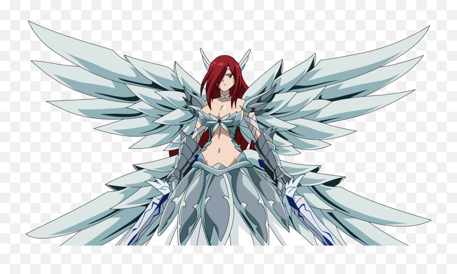 Armor Erza Scarlet Fairy Tail Long Hair - Erza Fairy Tail Png Emoji,Fairy Tail Transparent