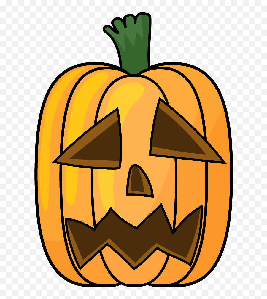 Halloween Pumpkin Clipart 2 With Outline Free Download Emoji,Two Clipart