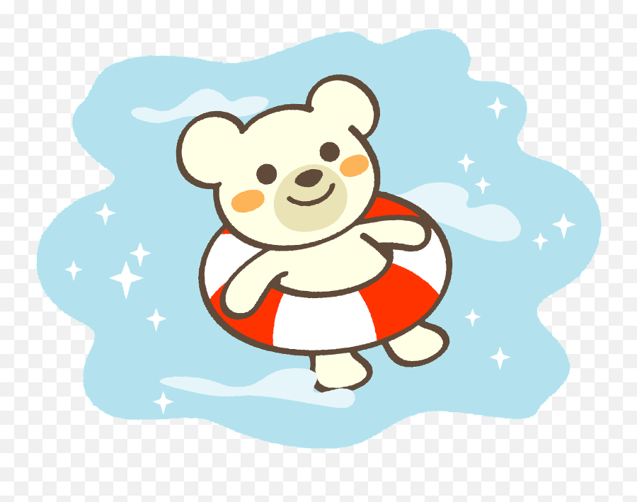 Polar Bear With Swim Ring Clipart Free Download Transparent - Happy Emoji,Swim Clipart