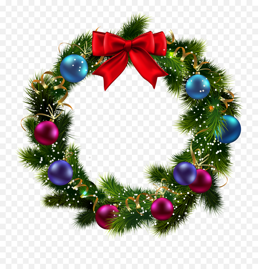 Couronne Christmas Wreaths Christmas Lights Clipart - Christmas Wreath Clipart Emoji,Christmas Lights Clipart