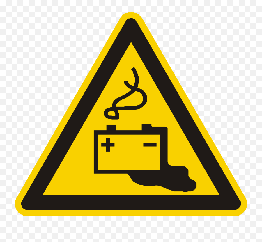 Clipart Of Battery Warning Sign - Batterie En Charge Danger Emoji,Battery Clipart