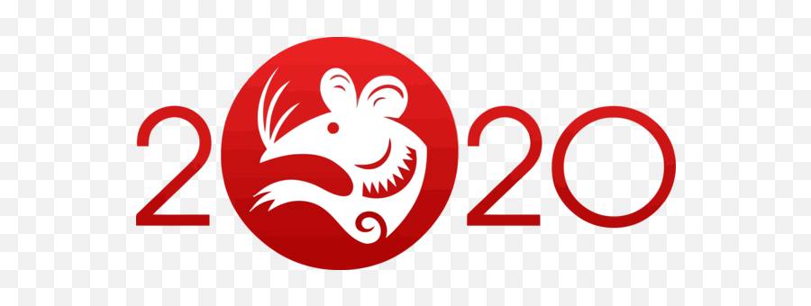 New - Year Red Logo Sticker For Happy New Year 2020 For New Language Emoji,Happy New Year 2020 Png
