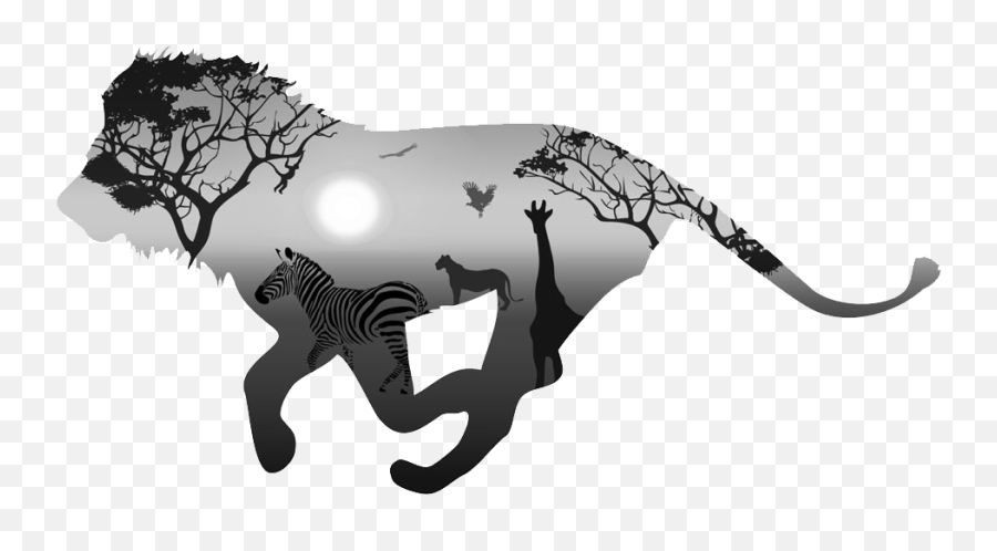 Lion - Lion Wall Painting Black And White Emoji,Lion King Clipart Black And White