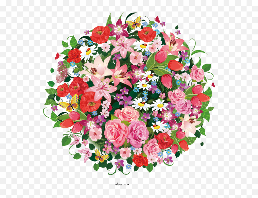 Flowers Floral Design Flower Bouquet - Floral Illustration Round Emoji,Flower Bouquet Clipart