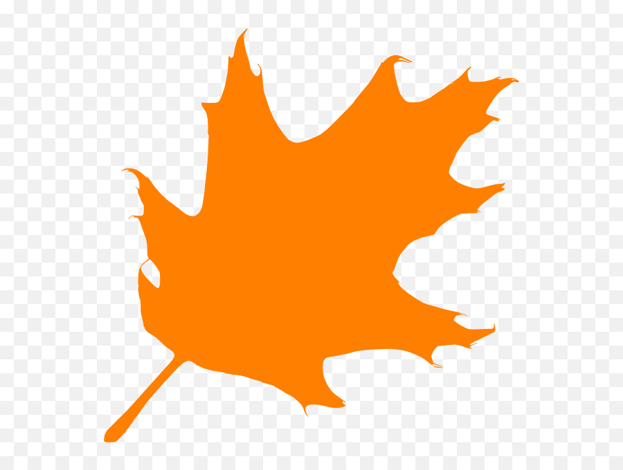 Orange Oak Leaf Clip Art At Clker - Silhouette Fall Leaf Svg Emoji,Oak Leaf Clipart