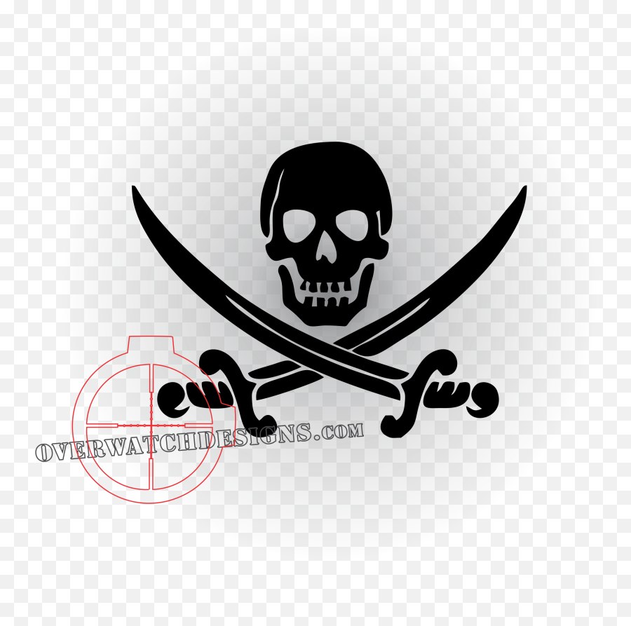 Pirate Flag - Black And White Pirate Clipart Png Download Pirate Logo Emoji,Flag Clipart Black And White