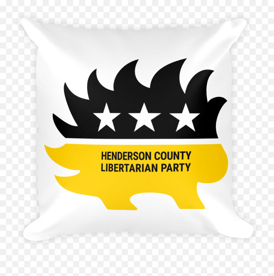 Henderson Lp Porcupine Ancap Square Pillow U2013 Libertarian - Yellow Libertarian Porcupine Emoji,Libertarian Party Logo