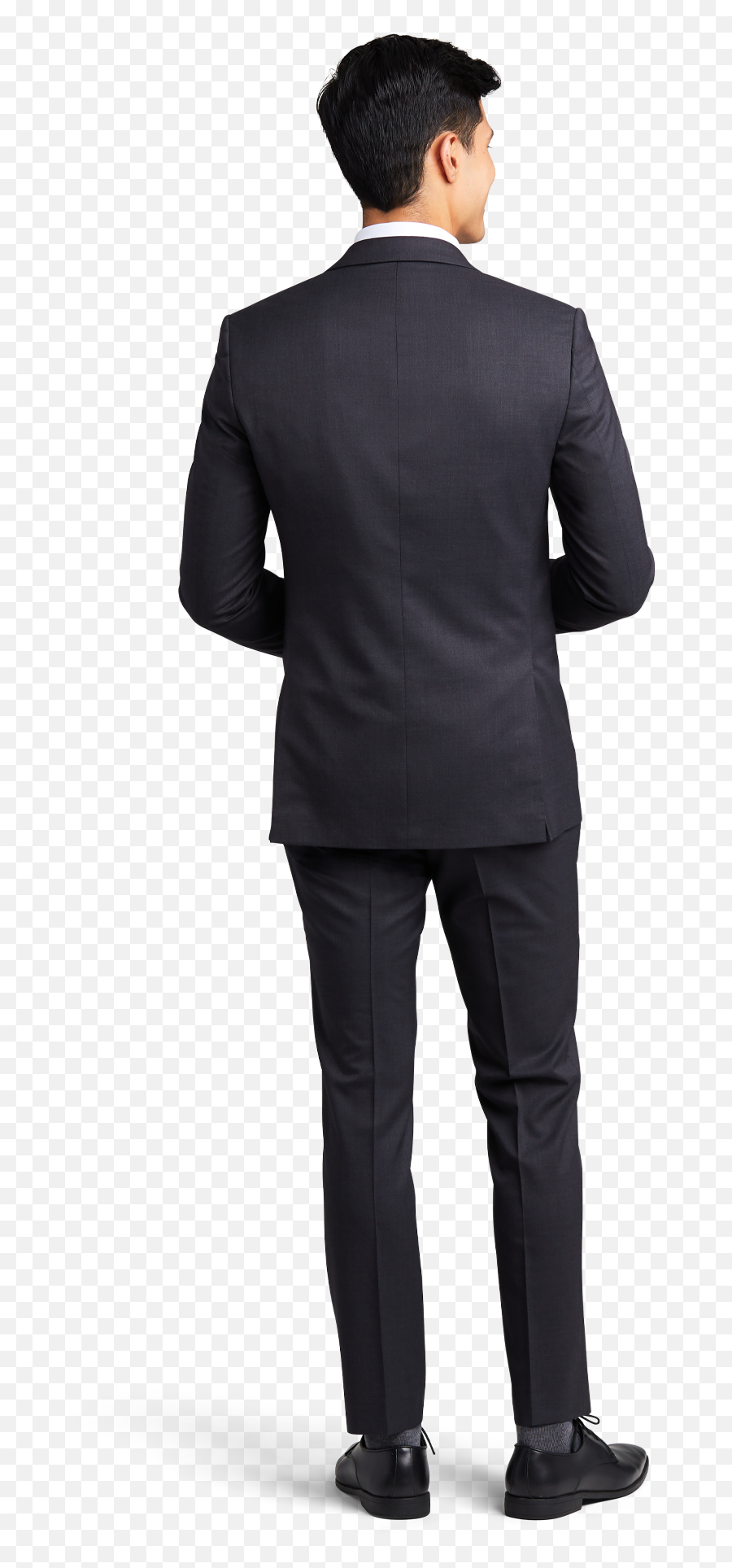 Asphalt Grey Notch Lapel Suit Emoji,Michael Kors Logo T Shirt
