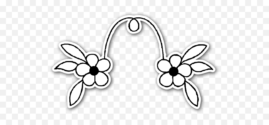 Die Cut Black And White U2013 Stickerapp Shop Emoji,Flower Crown Clipart