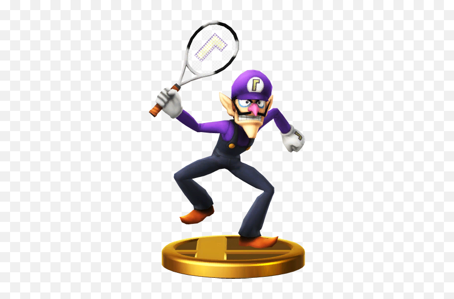 Trophy In Super Smash Bros - Super Smash Bros Waluigi Trophy Emoji,Waluigi Png