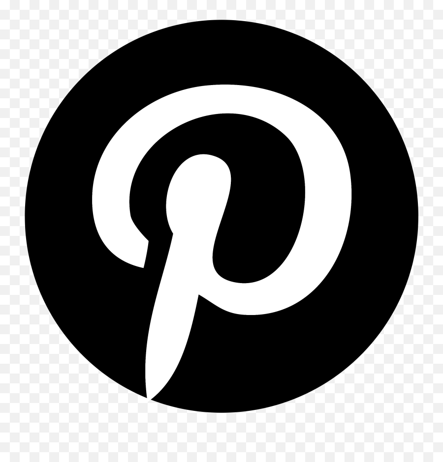 Pinterest Logo Black And White - Transparant Pinterest Png Logo Black Emoji,Pinterest Logo