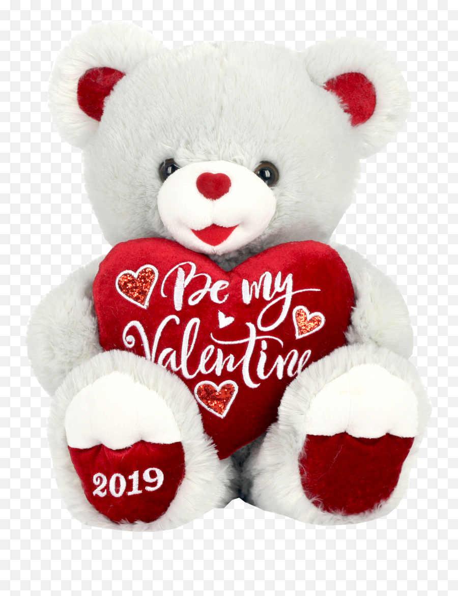 White Teddy Bear Holding Red Heart Valentines Day Emoji,Red Heart Transparent Background