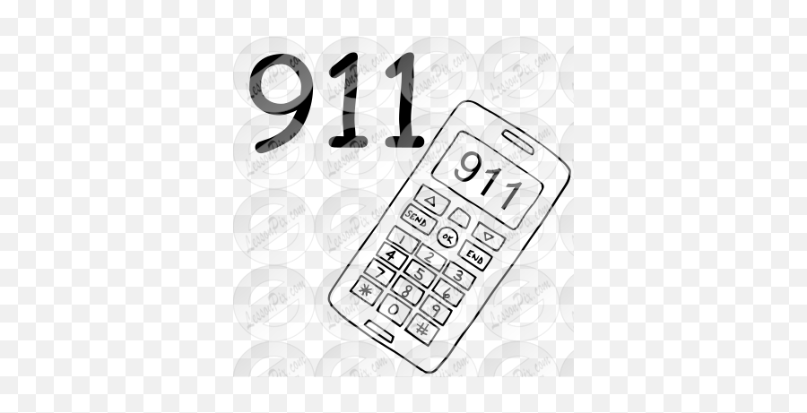 911 Emergency Outline For Classroom Therapy Use - Great Feature Phone Emoji,Emergency Clipart