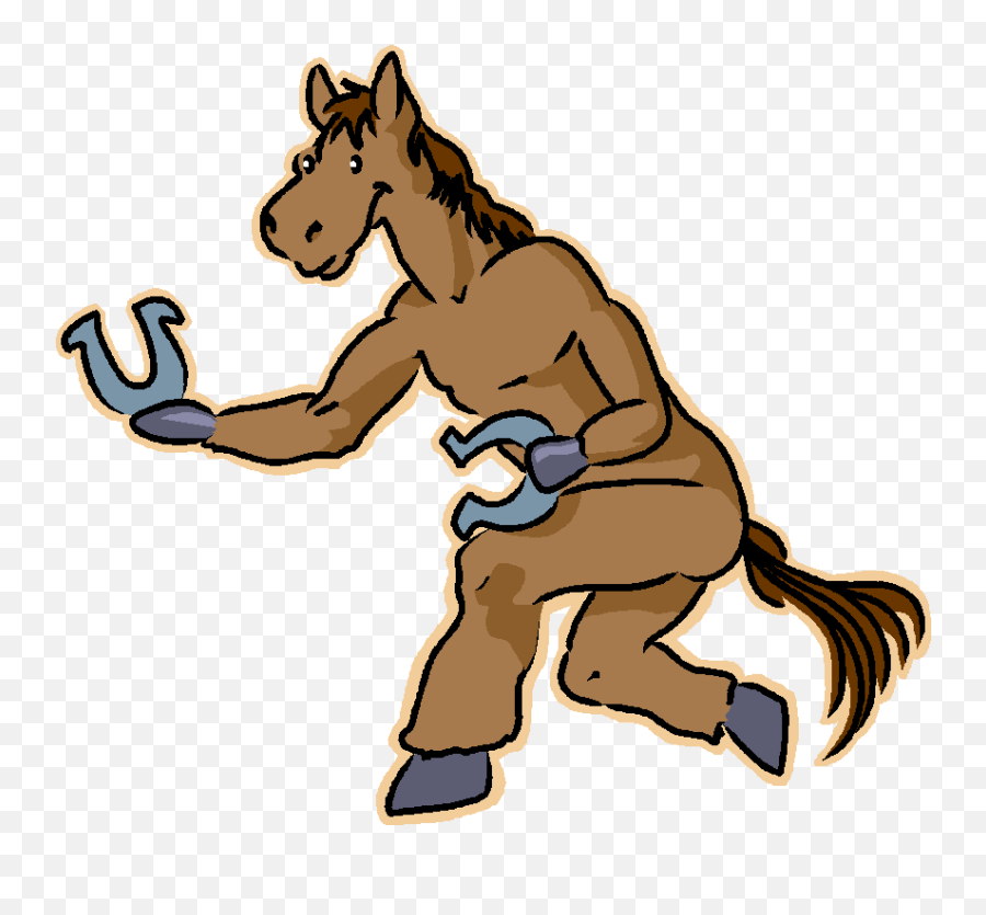Clothesline Art - Horse Throwing A Horseshoe Clipart Full Clipart Horseshoe Game Emoji,Horseshoe Clipart