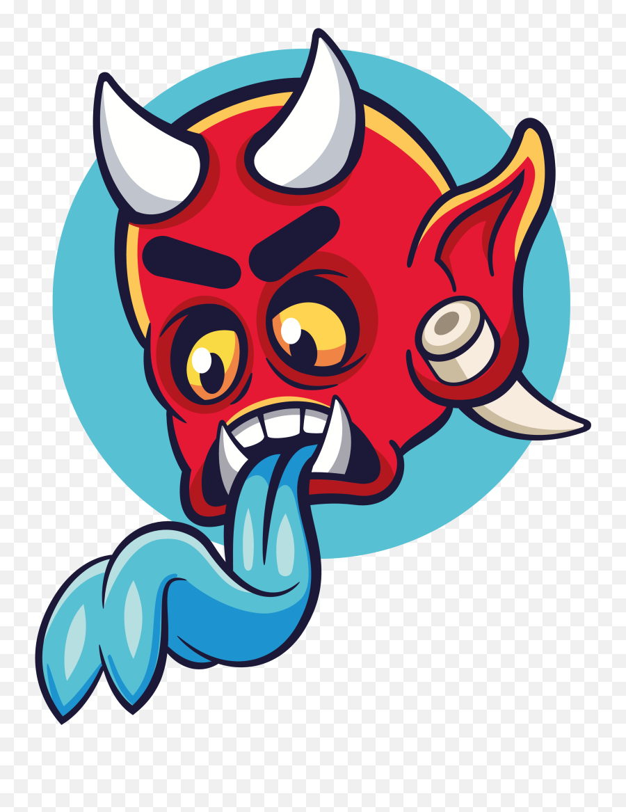 Oni Demon Head Sticker Clipart - Full Size Clipart 2991098 Emoji,Oni Png